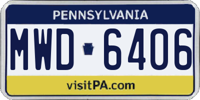 PA license plate MWD6406