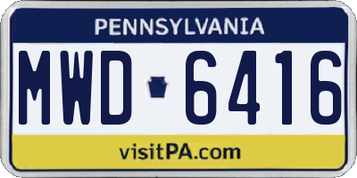 PA license plate MWD6416