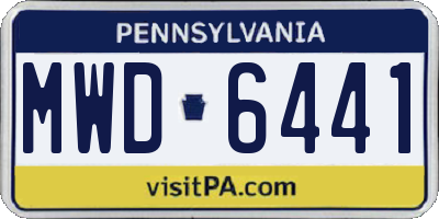 PA license plate MWD6441