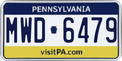 PA license plate MWD6479