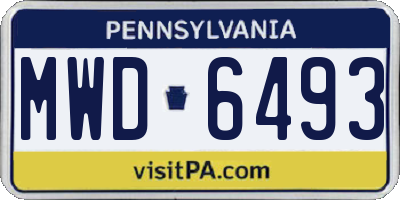 PA license plate MWD6493