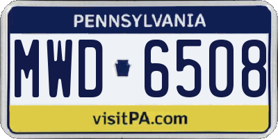 PA license plate MWD6508