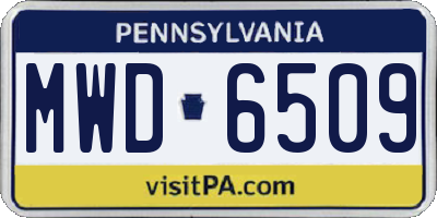 PA license plate MWD6509