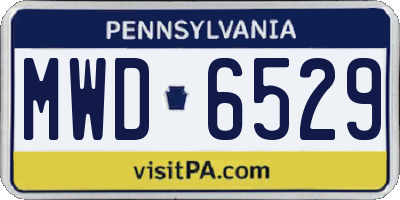 PA license plate MWD6529