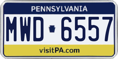 PA license plate MWD6557