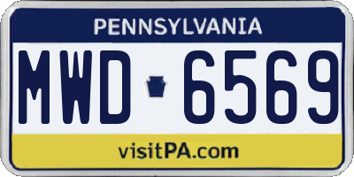 PA license plate MWD6569