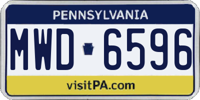 PA license plate MWD6596