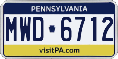 PA license plate MWD6712
