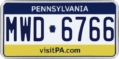 PA license plate MWD6766