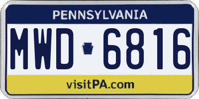 PA license plate MWD6816