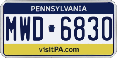 PA license plate MWD6830