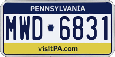 PA license plate MWD6831