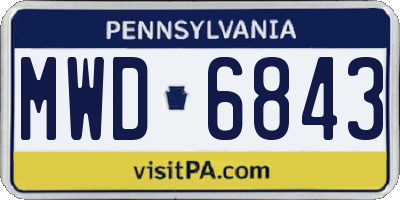PA license plate MWD6843