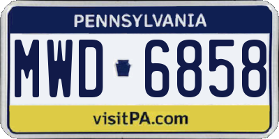 PA license plate MWD6858