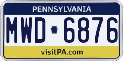 PA license plate MWD6876