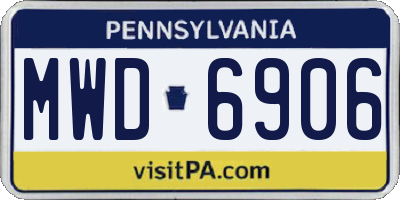 PA license plate MWD6906