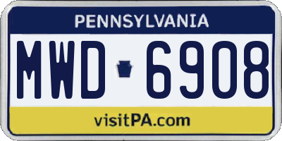 PA license plate MWD6908