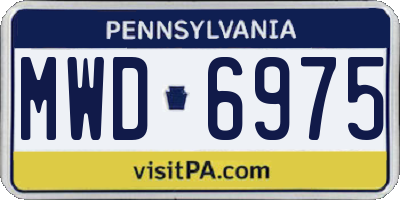 PA license plate MWD6975