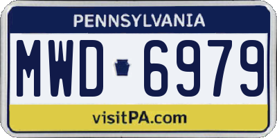 PA license plate MWD6979