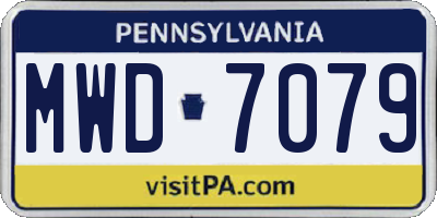 PA license plate MWD7079