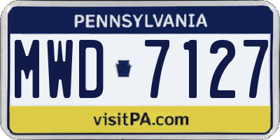 PA license plate MWD7127