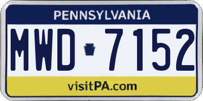 PA license plate MWD7152