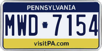 PA license plate MWD7154
