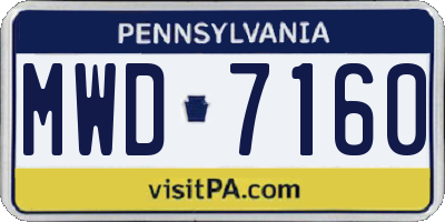 PA license plate MWD7160