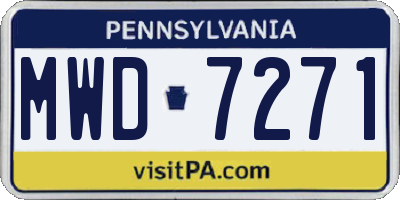 PA license plate MWD7271
