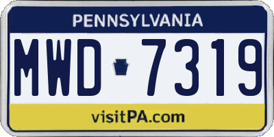 PA license plate MWD7319
