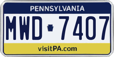 PA license plate MWD7407