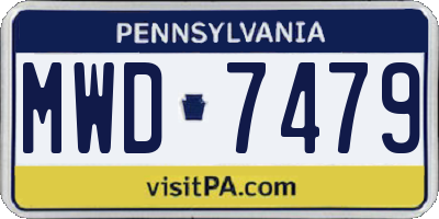 PA license plate MWD7479