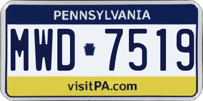 PA license plate MWD7519