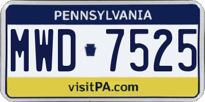 PA license plate MWD7525