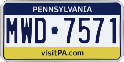 PA license plate MWD7571