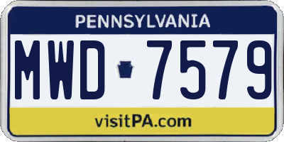 PA license plate MWD7579