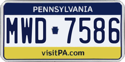 PA license plate MWD7586