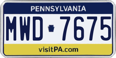 PA license plate MWD7675