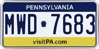 PA license plate MWD7683