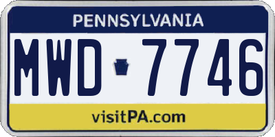 PA license plate MWD7746