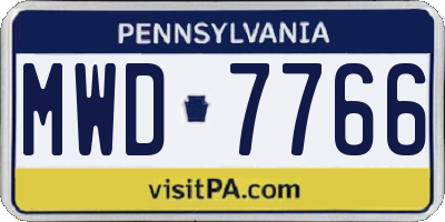 PA license plate MWD7766