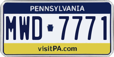 PA license plate MWD7771