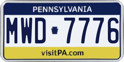 PA license plate MWD7776