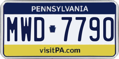 PA license plate MWD7790