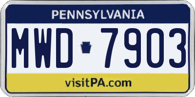 PA license plate MWD7903