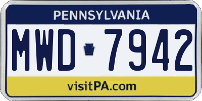 PA license plate MWD7942