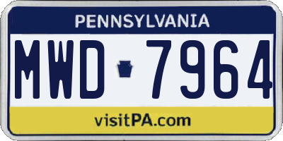 PA license plate MWD7964