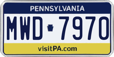 PA license plate MWD7970