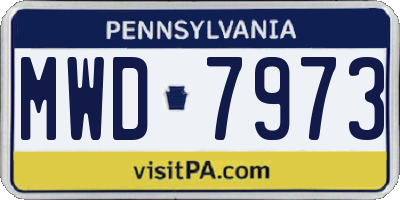 PA license plate MWD7973