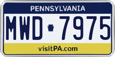 PA license plate MWD7975